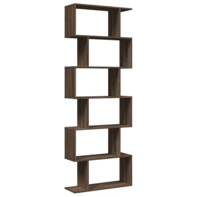 Afbeelding van vidaXL Kamerscherm / boekenkast 6 laags 70x24x193 cm hout bruin eiken