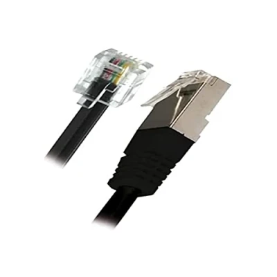 Afbeelding van apm 570843 ADSL kabel Rj11/Rj45 mannelijk/mannelijk zwart 2 m lengte zachte en flexibele voor aansluiting op een behuizing of modem