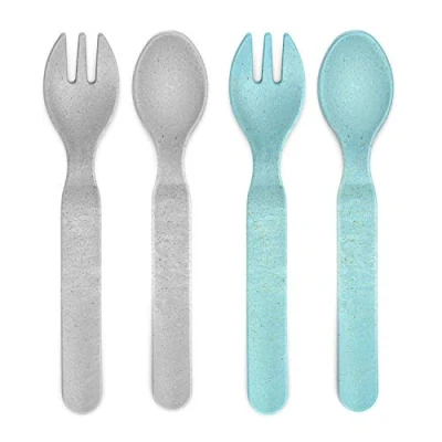 Afbeelding van Baby bestek van Reer blauw grijs 2 stuks