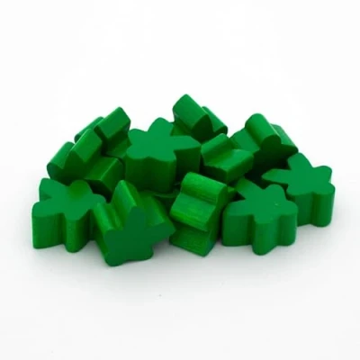 Afbeelding van Spieltz Houten bordspelfiguren, 16 x 10 mm, bordspelaccessoires, gemaakt in Duitsland, groen, 50