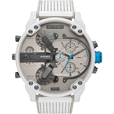 Afbeelding van Diesel Mr. Daddy horloge voor heren, multifunctioneel uurwerk met siliconen, roestvrij staal of lederen band.