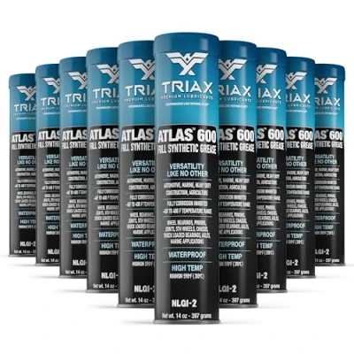 Afbeelding van TRIAX Atlas 600 blauw synthetisch vet, hoge temperatuur 40 C +232 C, NLGI 2, intensieve service, zeer prestaties, waterdicht (marineblauw), hechting, EP index (10 patronen van 400 g)