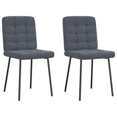 Image de vidaXL Chaises à manger lot de 2 Gris foncé Velours4101104
