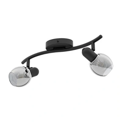 Afbeelding van 2 spot Pollica zwart Transparant Glas EGLO
