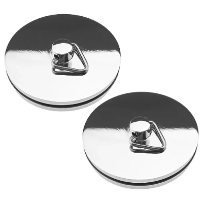 Afbeelding van SG Store Set van 2 afvoerstoppen verchroomd messing voor gootsteen, keuken, badkamer, badkuip, wastafel, 45 mm