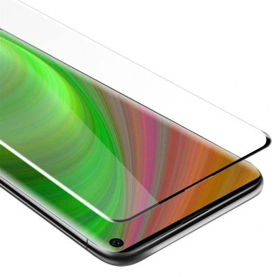 Afbeelding van Cadorabo Screenprotector geschikt voor Samsung Galaxy S10 4G Volledig scherm pantserfolie Beschermfolie in TRANSPARANT met ZWART Gehard (Tempered) display beschermglas 9H hardheid 3D Touch