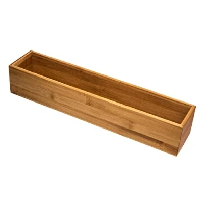 Afbeelding van Bestekbak/keuken organizer 1 vaks bamboe 38 x 8 7 cm