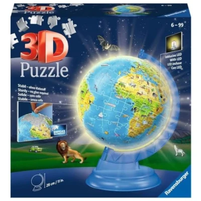 Afbeelding van Kinderglobus met licht (puzzel): erlebe puzzel in de 3. Afmetingen