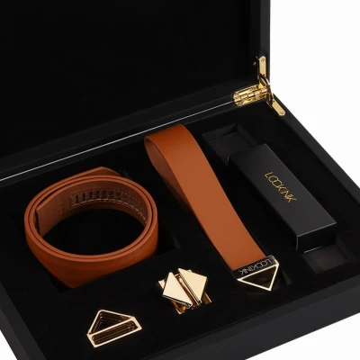 Afbeelding van LOCKINK Halsband Met Riem Set Bruin