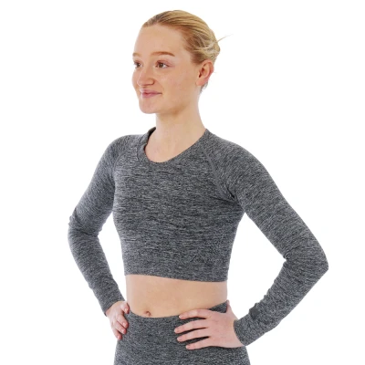 Afbeelding van Xtreme Sportswear Croptop lange mouwen Dames Antraciet Melange S