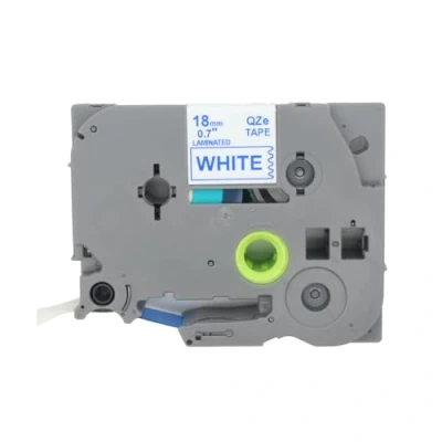 Afbeelding van BROVACS 1 x labeltape blauw op wit gelamineerd compatibel met Brother P Touch TZ 243 TZe 18 mm 3/4&quot; OPA4243 labelprinter