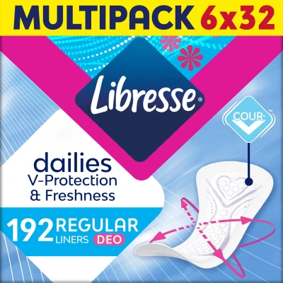 Afbeelding van Libresse Normal Deo Fresh inlegkruisjes 6 x 32 halfjaar voorraad