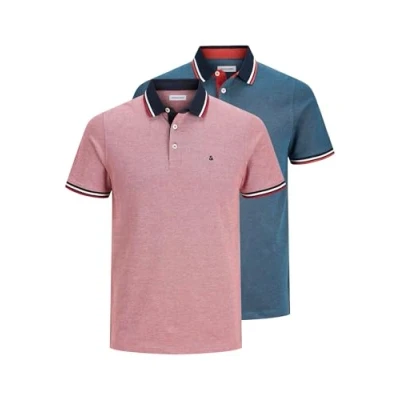 Image de JACK &amp; JONES Polo Pack de 2 Uni Polo, Rio Rouge/Denim Bleu, XS