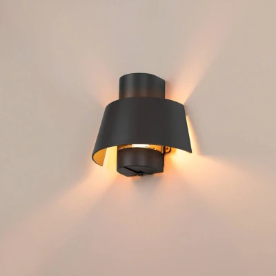 Afbeelding van SLV Photoni wandlamp, zwart, aluminium, breedte 25 cm