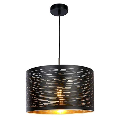 Afbeelding van Globo hanglamp Tunno zwart metaal 38 cm E27 fitting 15342