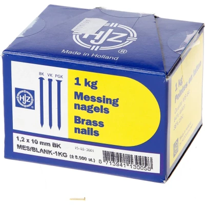 Afbeelding van Hjz Messing nagels bombe kop 1.2 x 10mm 1kg