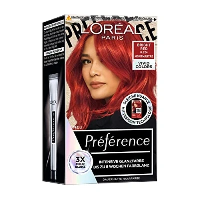 Afbeelding van L&#039;Oréal Paris Intensieve haarverf, langdurig, tot 8 weken glanzend haar en intense kleur, Préférence Vivid Colors, kleur: felrood 8.624