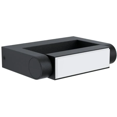 Afbeelding van EGLO Brianza Led wandlamp voor buiten, 1 lichtpunt, moderne buitenlamp van gegoten aluminium, zwart, warmwit licht, draaibaar, IP44
