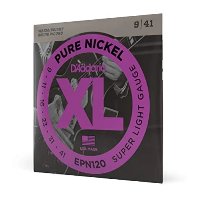 Afbeelding van D&#039;Addario EPN120 9 41 Pure nikkel Super Light Elektrische gitaarsnaren