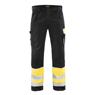 Image de Pantalon haute visibilité jaune fluorescent/noir, poche extra large