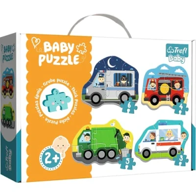Afbeelding van Trefl Puzzels, voertuigen en beroepen, 3 tot 6 delen, 4 sets, voor kinderen vanaf 2 jaar