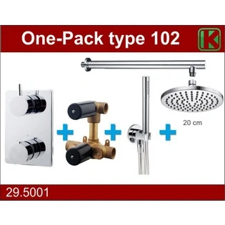 Afbeelding van Wiesbaden one pack inbouwthermostaatset type 102 CHR (20cm)