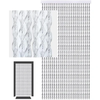 Afbeelding van defacto Draadgordijn, 100 x 200 cm, pvc, vliegenbescherming, 100% Made in Italy, strepen, glanzend