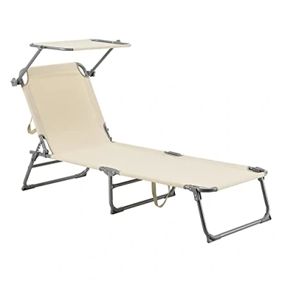Afbeelding van Ligbed met luifel Getaria 189x57x28 cm 115 kg beige