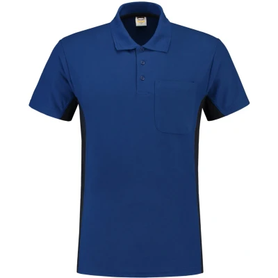 Afbeelding van Tricorp 202002 Poloshirt Bicolor Borstzak Koningsblauw/Marineblauw 6XL