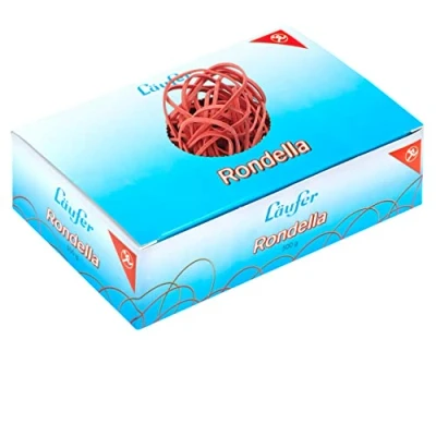 Afbeelding van Läufer 51742 Rondella elastiekjes, 80 x 2 mm, 50 mm diameter, breed, 500 g doos, rood