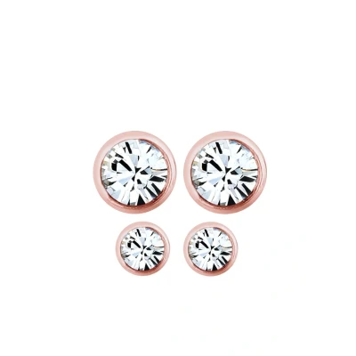 Afbeelding van Elli 2 PACK Classic Oorbellen rosegoldcoloured/white, Dames, Maat: One Size, Rosegold coloured/white