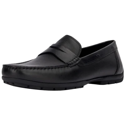 Afbeelding van Geox U Moner W 2FIT Instappers, Heren, Maat: 44, Black Leer