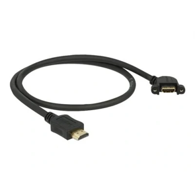 Image de Delock Câble d&#039;extension HDMI avec Ethernet mâle pour femelle incliné 50 cm noir support 4K