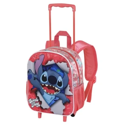 Image de Lilo et Stitch Thing Petit sac à dos roulettes 3D Rose 26 x 34 cm Capacité 12,5 L, Rosa Thing, Einheitsgröße,