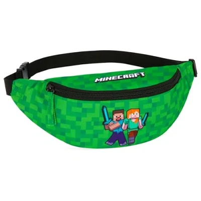 Afbeelding van Minecraft Buiktas voor kinderen, jongens, gamer, Groen, Eén maat, Taille unique