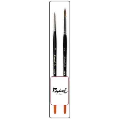 Afbeelding van Raphael Kolinsky Borstel Series 8404, rood zandkwast, set 2 stuks, maat 0