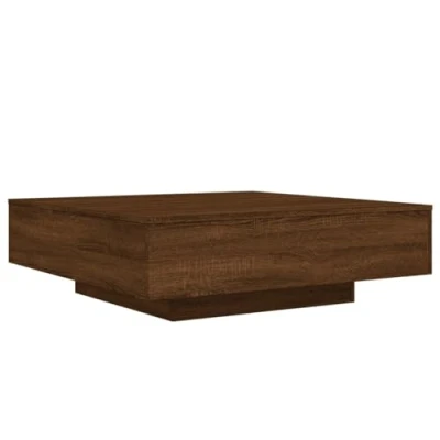 Afbeelding van Salontafel met LED verlichting 100x100x31 cm bruineikenkleurig
