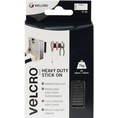 Afbeelding van VELCRO® VEL EC60239 Klittenband Om vast te plakken Haak en lusdeel, Extra sterk (l x b) 100 mm 50 Zwart 2 paar