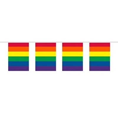 Afbeelding van Vlaggenlijn regenboog vierkant