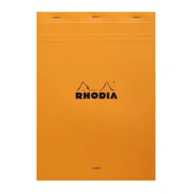 Afbeelding van Schrijfblok Rhodia A4 lijn met kantlijn 80 vel 80gr oranje