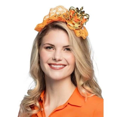 Afbeelding van Boland Diadeem Koningin Oranje Één maat Volwassenen Vrouwen Koningsdag Holland Supporter Voetbal