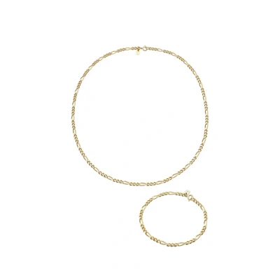 Afbeelding van Kuzzoi SET Figaro Design Ketting, Heren, Maat: 19, Gold