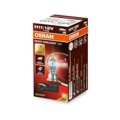 Image de OSRAM NIGHT BREAKER 220, H11, +220% de luminosité en plus, lampe phare halogène, 64211NB220, boîte pliante (1 lampe)
