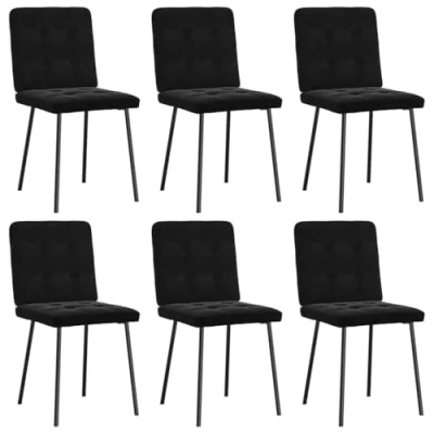 Afbeelding van vidaXL Eetkamerstoelen 6 st fluweel zwart