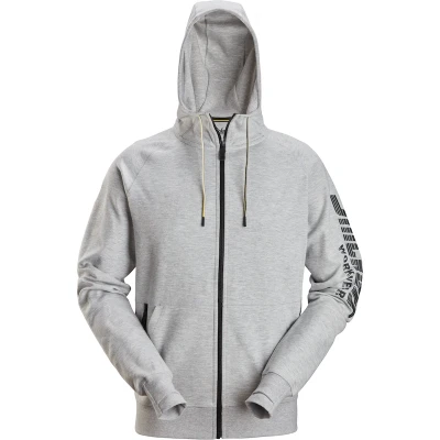 Afbeelding van SNICKERS 2895 logo full zip hoodie (gemeleerd grijs) 28952800003