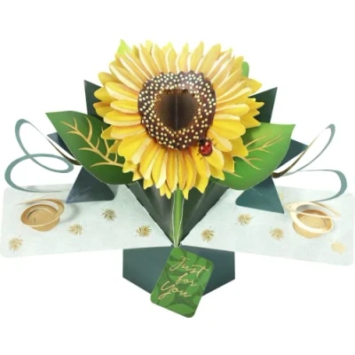 Afbeelding van 3D Pop up wenskaart met envelop Sunflower