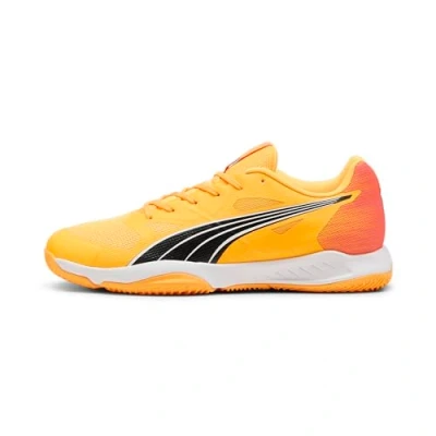 Afbeelding van Puma Eliminate Turbo Handbalschoenen, Heren, Maat: 44, Sun stream/sunset glow/black Textiel/ synthetisch
