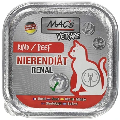 Afbeelding van MAC’s Vetcare Kattenvoer nierdieet kat Rundvlees 8 x 100g