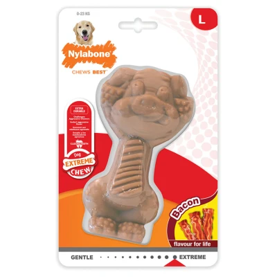 Afbeelding van Nylabone Extreme Chew Pig Bacon Hondenspeelgoed Large Voor Honden Tot 23kg