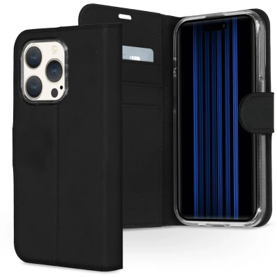 Afbeelding van Accezz Hoesje Geschikt voor iPhone 15 Pro Met Pasjeshouder Wallet Softcase Bookcase Zwart
